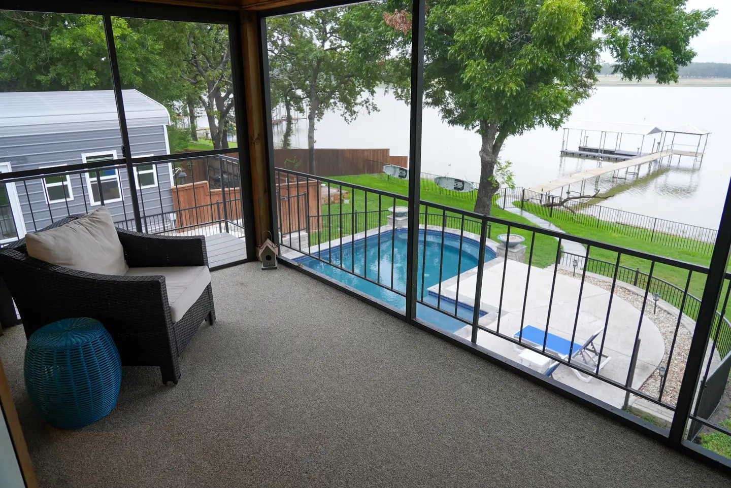 Spacious screened-in porches