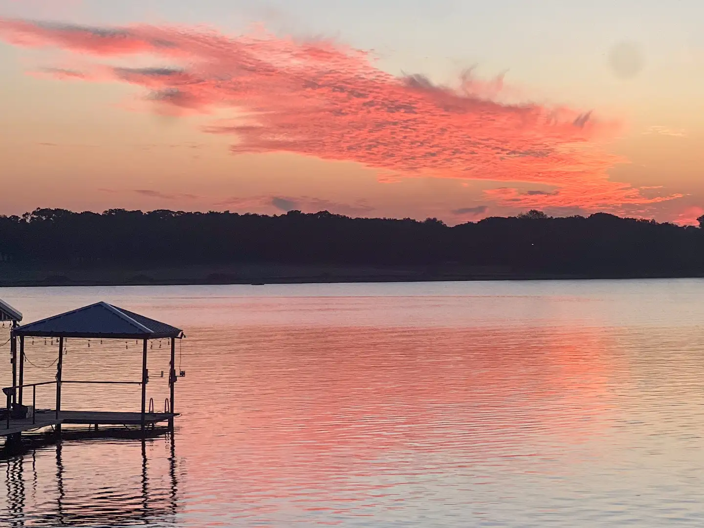 Beautiful pre-dawn sky over the lake